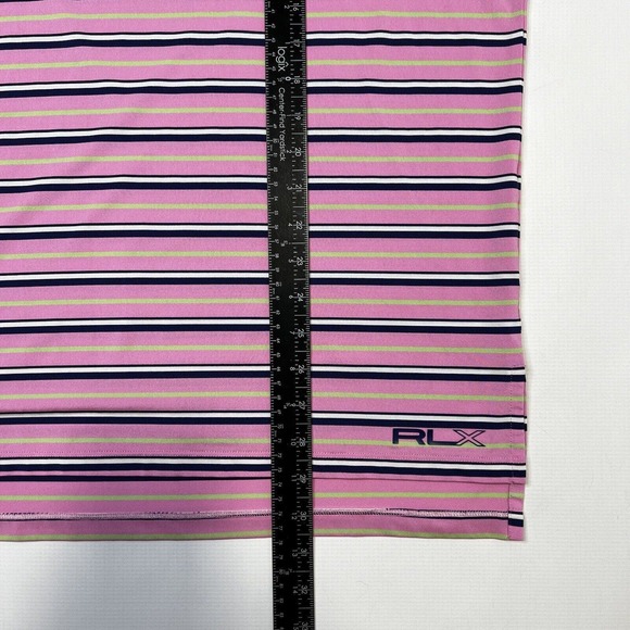 Ralph Lauren RLX Golf Polo Shirt Men’s Medium Blue Pink Striped Stretch Lot Of 2 - Picture 12 of 13